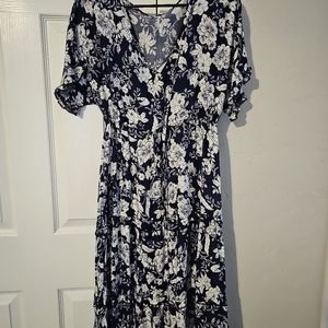 Womens Summer Floral V neck Dress.